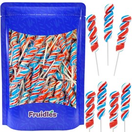 Patriotic Twist Lollipop, USA Red, Blue, & White Mixed Fruit Flavor, Individually Wrapped, 3" Inch Sucker (96-Pack)