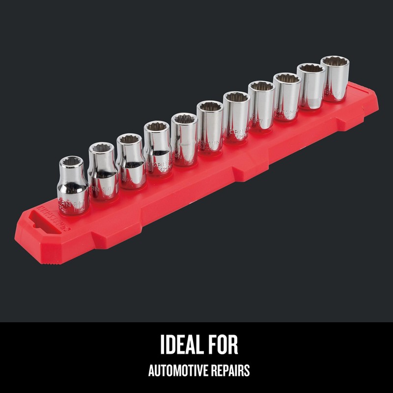 CRAFTSMAN Socket Set, Metric, 1/2" Drive, 12 Pt., 11Piece (CMMT12047)