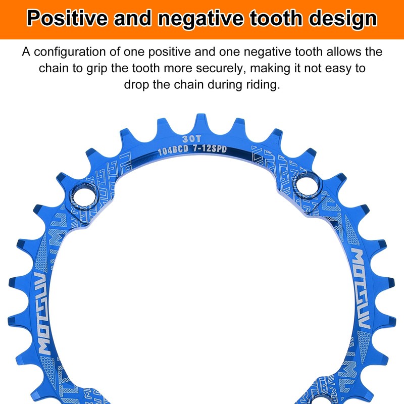 sourcing map 104BCD Bike Chainring 30T Round Narrow Wide Single