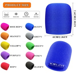PMELCXD Premium Pop Protection Microphone - Set of 20 Windscreen Foam, Compatible with Shure Microphone - Practical Microphone Protection for Clearer Recordings