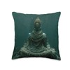 Meditation Buddha Statue In Underwater Throw Pillow