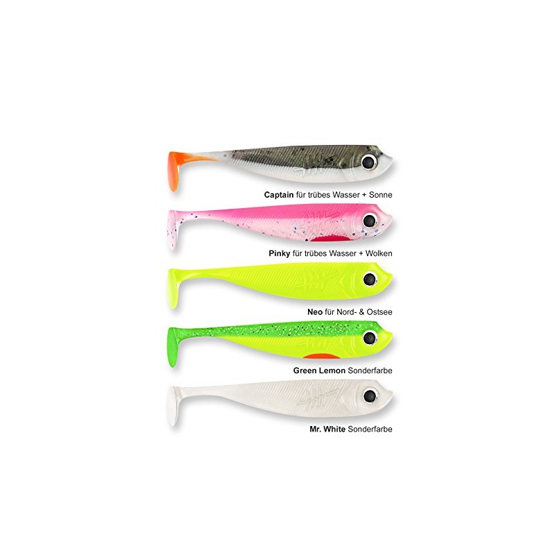 Lieblingsköder, 5 Rubber Fish for Zander Fishing, 7.5 cm, Zander