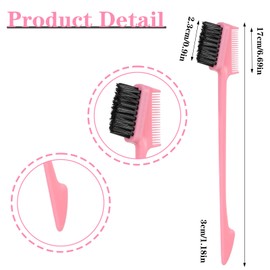 Molain Molain 5 Pcs Hair Edge Brush Double Sided Control Hair Brush Comb Combo Edge Control Brush Hair Set for Woman Smooth Comb Grooming Hair Styling Edge Back Brushing, Colorful(Triple Head)