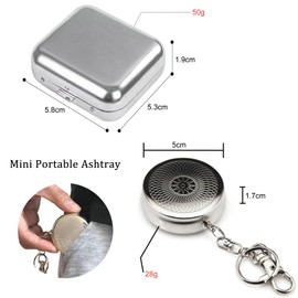Portable Ashtray for On the Go, Pocket Ashtray Odour-Proof for On the Go with Lid, Pack of 2, Ashtray for On the Go Compact Metal for Indoors Indoor Camping Travel