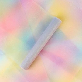 Tulle Fabric Rainbow Table Runner 30 cm x 9 m, Organza Glitter Tulle Ribbon, School Cone Decoration Girls Rainbow Tulle Fabric Decorative Fabric for Birthdays Wedding Party