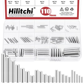 Hilitchi 110PCS Dowel Pin M2 M3 M4 M5 304 Stainless Steel Shelf Support Pegs Cylindrical Shelf Support Peg Pin Rod Fasten Elements for Fixing a Component's Position Join Components