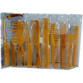 annie 10 Piece Professional Comb Set color - Brown -