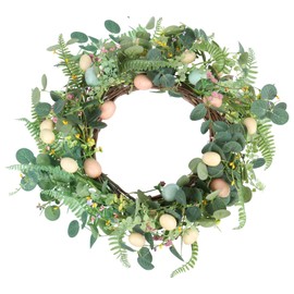 WINDUDU 22" Spring Wreath Decorations for The Home Spring Eucalyptus Grapevine Wreath Decor for Front Door Farmhouse Wall Outdoor Party Decoration