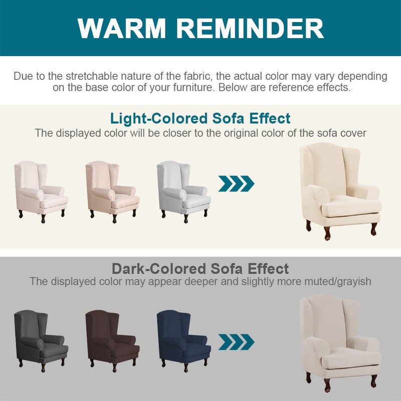 Turquoize Wingback Chair Covers 2 Piece Wing Chair Slipcover Stretch