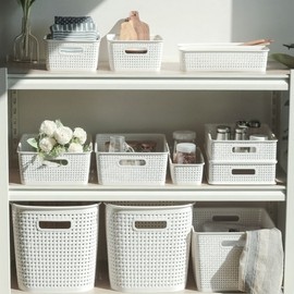 Rean No. 6 Rattan Style Plastic Storage & Organizing Basket Size 6