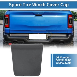 Motoforti Spare Tire Winch Cover for Ram 1500 DT 2019 2020 2021 2022 2023 2024 New Body Style Rear Bumper Cover Cap No.68299112AC/68299112AB