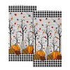 Fall Pumpkins Absorbent Set of 2 Hand Towels - 14x28