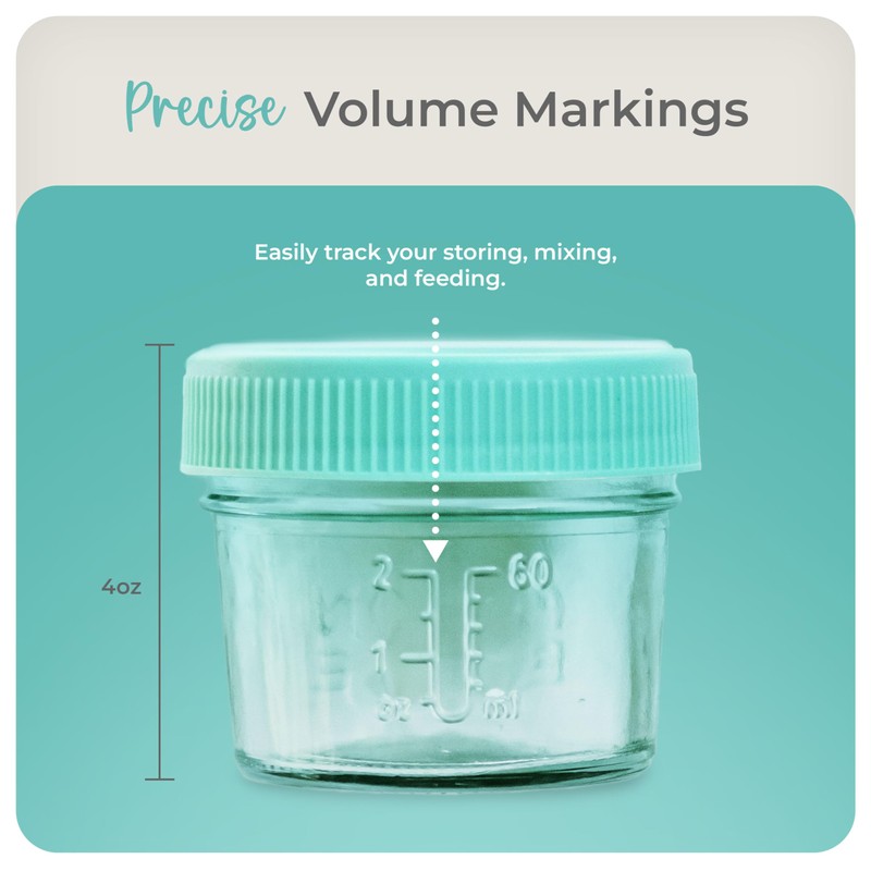 Mason Bottle 4oz Breast Milk Storage Jars (12-Pack) – Reusable