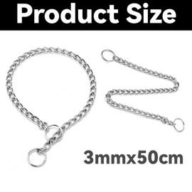 GVSS Training Collar for Dogs 50 cm x 3 mm, Adjustable Steel Control Collar for Dogs or Puppies, for Pets