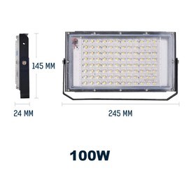 RTNLIT 2-Pack 100W LED Flood Lights Outdoor, IP65 Waterproof Emergency LED Outdoor Lights with Battery Alligator Clip for DC 12V, 1000LM 6000K Daylight White Floodlight