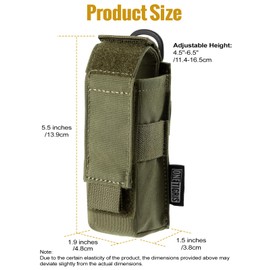 OneTigris Flashlight Holster Flashlight Holder Molle Flashlight Holster Tactical Flashlight Pouch Holder for Belt 1000D Cordura Nylon