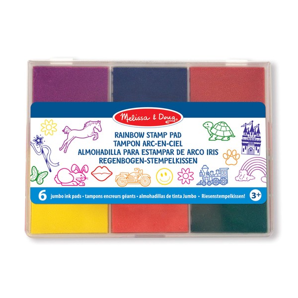 Melissa & Doug Rainbow Stamp Pad - 6 Washable Inks