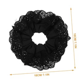 Minkissy 2pcs Large Lace Hair Scrunchies for Women and Girls No Damage Elastic Hair Ties Thick Decorative Accessories for Ponytails and Buns for Types