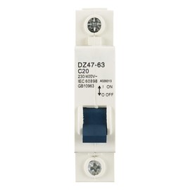 Baomain DZ47-63 1 Pole MCB Miniature Circuit Breaker AC 230V 400V C6/C10/C16/C20/C25/C32/C40/C50/C63 MCB (20 Amp)