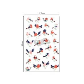 Maildor CY126C - Pack of 1 Sheet of 3D Cookie Stickers, 7.5 x 12 cm, 28 Stickers, 1 Pack, Birds