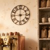 AMAATE Black Gold Cutout Numeral Metal Wall Clock Modern Industrial