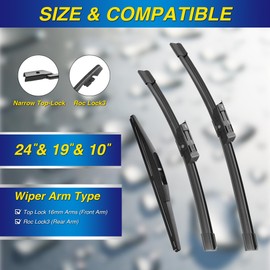 Silicone Windshield Wipers Fits Honda CRV 2023-2026 (3 PACK)