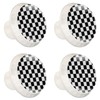LRCCJS Buffalo Plaid Black and White Checkered 4 Pcs White