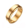 Epinki Fidget Ring for Men, 6MM Stainless Steel Gold Spinner