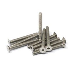 iexcell 10 Pcs M8 x 75mm Thread Pitch 1.25 mm Stainless Steel 304 Hex Socket Flat Head Cap Screws Bolts Kit