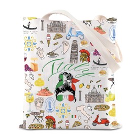JNIAP Italy Tote Bag Italy Themed Gift Italian Souvenirs Grocery Shopping Bag Italy Lover Trip Gift Shoulder Handbag (Italy)