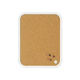 Bi-Silque CLK0 10101 EASY Cork Board Plastic Frame – 216 x 279 mm – White Frame
