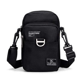 Gincci Men's Shoulder Bag, Mini Bag, Crossbody Bag, Leisure Bag, Smartphone Bag, Mini Pouch, Sacoche, Smartphone Pouch, Small, Lightweight, Small Items, Going Out, A Type - Black