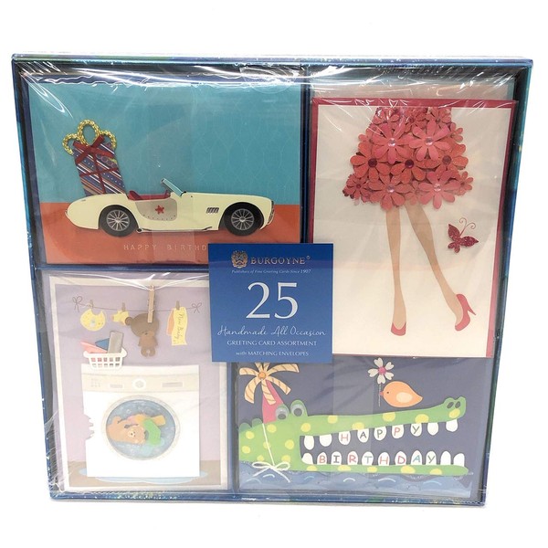 Handmade All Occasion Greeting Card Collection, 25-Count by BURGOYNE