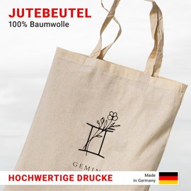 tradercat Jute Bag Printed Vintage Zodiac Sign Gemini 100% Cotton Fabric Bag Printed Zodiac Signs, Jute Bag Aesthetic Zodiac Signs Jute Bag Sayings (Gemini/Gemini), natural