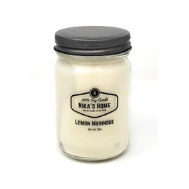 Nika's Home Lemon Meringue 12oz Mason Soy Candle