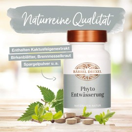 Phyto Drainage (1) with Horsetail, Nettles, Birch Leaves (Pack of 120) Vegan Made in Germany without Additives, Naturopathy BÄRBEL DREXEL®