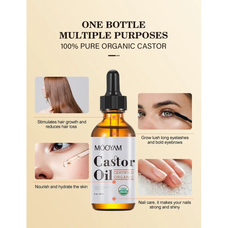 F Aceite De Ricino Orgánico: Crecimiento Del Cabello, Cejas