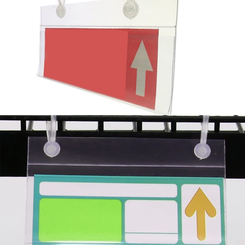 WYAN 60Pcs Plastic Price Tag,Merchandise Sign Display Holder,Plastic Wire Rack