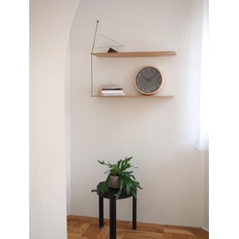 Lemnos Campagne Couleur Wall Clock Grey / Designer Wall Clock without Ticking Noises from Japan / Wall Clock Modern with Sweeping Seconds / Kitchen Clock Living Room / Clock - Colour Grey