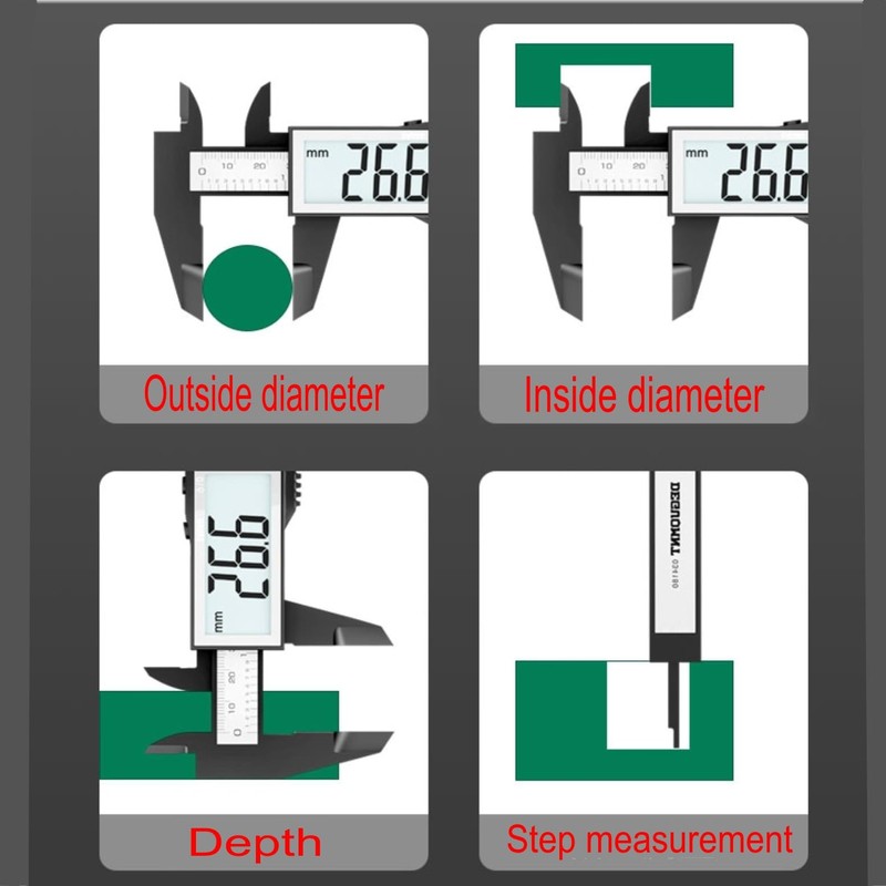 JZK 150mm plastic electronic digital vernier caliper with large LCD