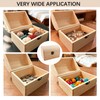 Unfinished Wooden Box with Hinged Lid for DIY Craft Storage