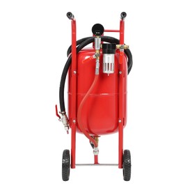 GarveeTech Sand Blaster 10 Gallon, Portable Air Sandblaster 125PSI, High Pressure Air Sandblaster with 6" Wheels, Rust Removal and Special Surface Treatment of Material, Red