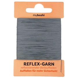 myboshi Reflective Thread for Better Safety, Ideal for Hats, Reflective Beading Thread, 55 m, Grey, 1 Reflective Yarn