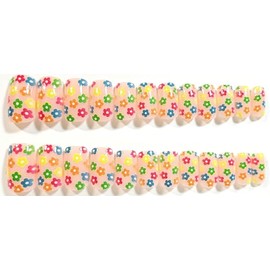 Flowers, Flowers, Flowers Glossy Medium Square Press On Nails - 24 Pieces - Artificial Nail Kit