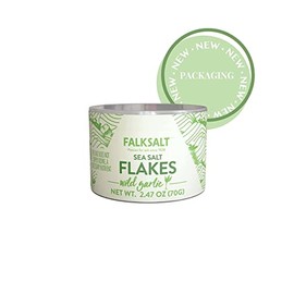 FALKSALT | Wild Garlic Salt Flakes 2.47oz. | Gourmet Finishing Sea Salt Flakes | Handcrafted, Kosher, Gourmet Flavored Salt