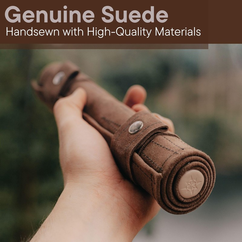 Sondergut Roll-up Portable Suede Backgammon Game Set - for Adults