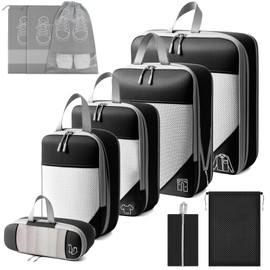 KIROGILY Bolsa Organizador de Viaje para Maletas Compresión, 10 PC Organizador de Viaje para Maletas, Organizador de Bolsa Equipaje Impermeable, para 