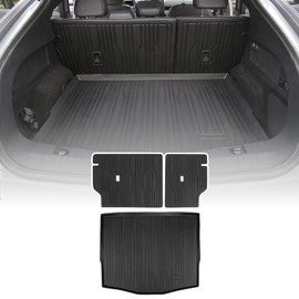 ZQULOYO Rear Seat Back Cover Backrest Protector for Ford Mustang Mach-E Accessories 2021 2022 2023 2024 2025 2026 with Hook&Loop All Weather Split Dog Liner Pet Mat Cargo Trunk Liner 2 PCS