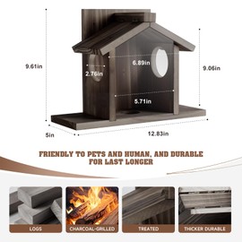 Gnodary Squirrel Feeders for Outside, Durable Squirrel House for Outdoor - Chipmunk Feeder, Squirrel Food for Backyard Squirrels Hold Corn, Corn Cob, Peanuts (Walnut Brown)