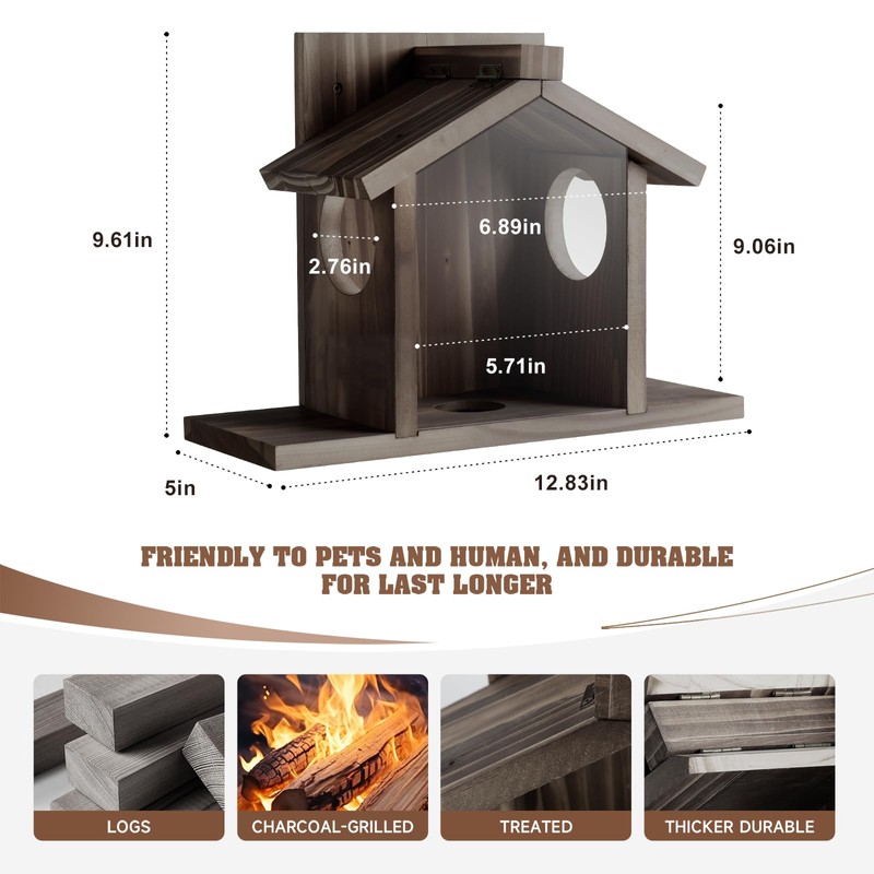 Gnodary Squirrel Feeders for Outside, Durable Squirrel House for Outdoor